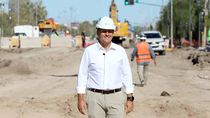 Gaido en una recorrida por la obra pública de la Gran Avenida. Gaido en una recorrida por la obra pública de la Gran Avenida.
