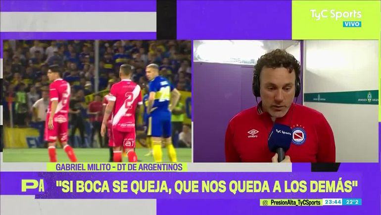 La fuerte acusación de Milito tras la eliminación de Argentinos ante Boca