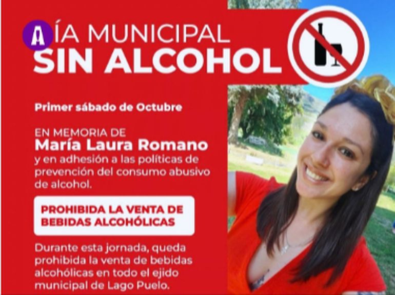 El flyer con el que se comunica la medida recuerda a la joven madre que murió en un accidente vial en Lago Puelo. El flyer con el que se comunica la medida recuerda a la joven madre que murió en un accidente vial en Lago Puelo.