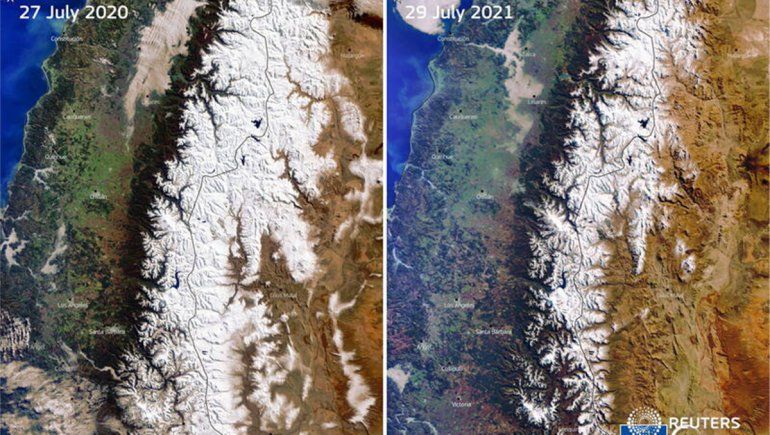 La impactante imagen que muestra la Cordillera de los Andes sin nieve | LM Neuquen La impactante imagen que muestra la Cordillera de los Andes sin nieve