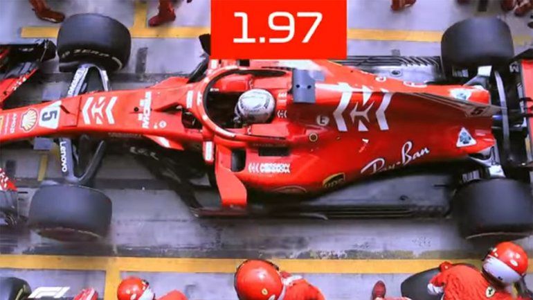 Impresionante: Ferrari bajó a 2 segundos el cambio de cubiertas de Sebastian Vettel