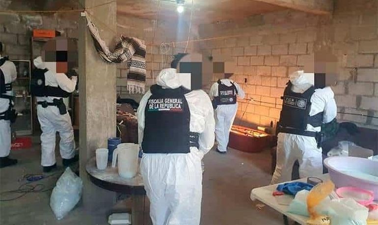 Un laboratorio de fentanilo en México. Un laboratorio de fentanilo en México.