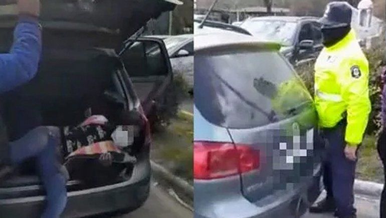 Demoran a pareja que llevaba a sus dos hijos en el baúl
