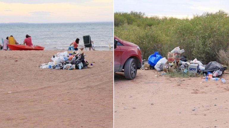 La basura amontonada fue fotografiada y publicada en Facebook.