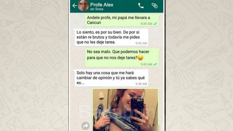 El profe Alex cambiaba favores por fotos de sus alumnas sin ropa.