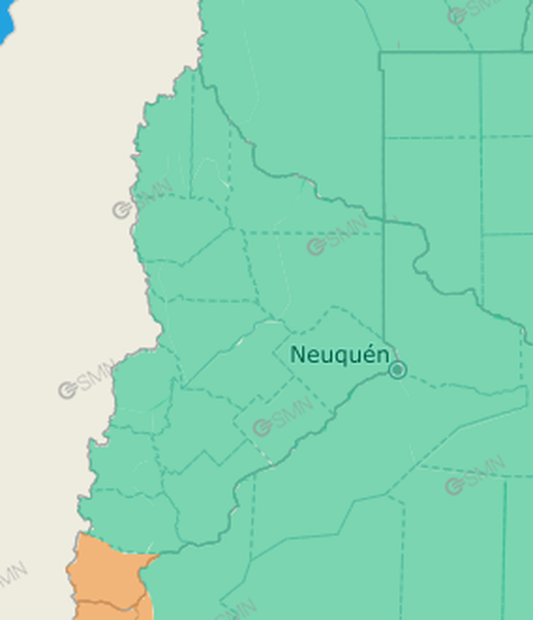 El alerta naranja abarca el departamento Los Lagos. El alerta naranja abarca el departamento Los Lagos.