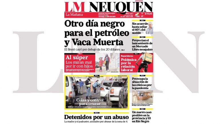 La edición impresa de LM Neuquén de hoy