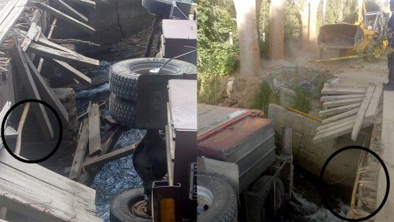 Un caño de gas condiciona el rescate del camión que cayó al río