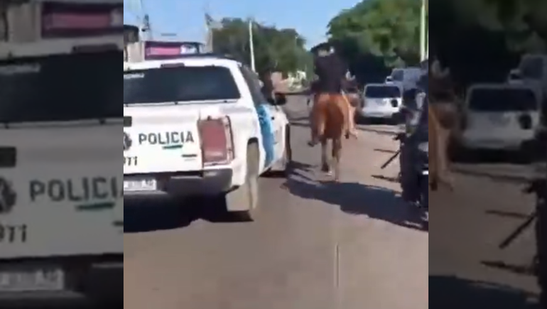 Un video de una insólita persecusión a caballo se volvió viral.