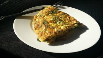 Deliciosa tortilla de espinaca. Rica y nutritiva. Deliciosa tortilla de espinaca. Rica y nutritiva.