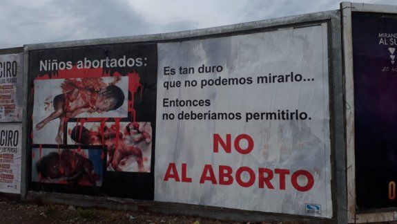Aparecieron polémicos afiches contra el aborto 