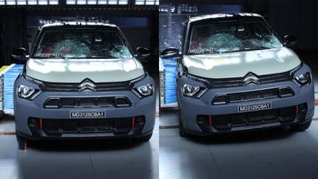 La prueba de choque del Citroën Basalt en LatinNCAP. La prueba de choque del Citroën Basalt en LatinNCAP.