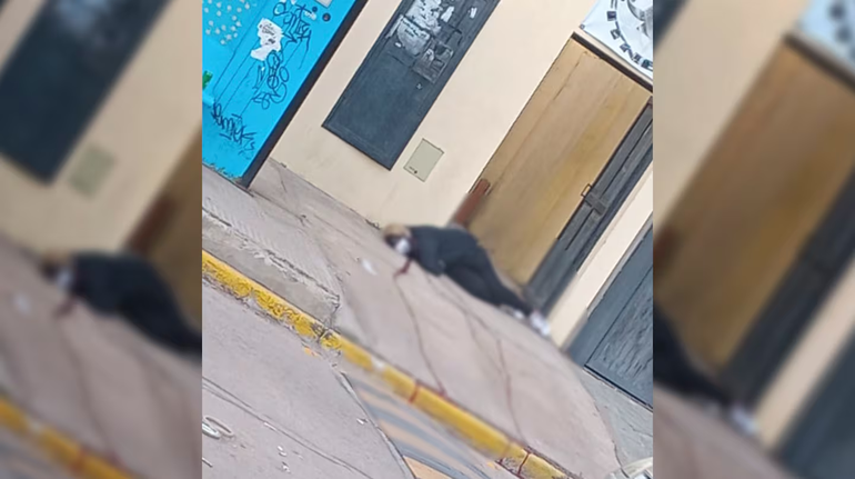 El cuerpo de Marcela Heredia quedó tendido en la vereda del gimnasio mientras el hombre se encontraba atrincherado en el lugar.