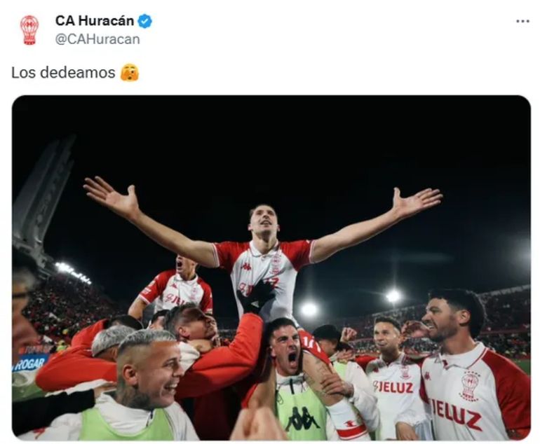 El polémico posteo de Huracán El polémico posteo de Huracán