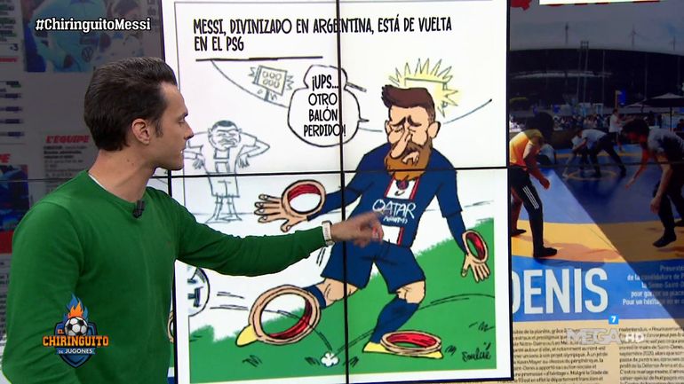 La caricatura que le hizo L'Equipe a Messi tras la nueva derrota del PSG.