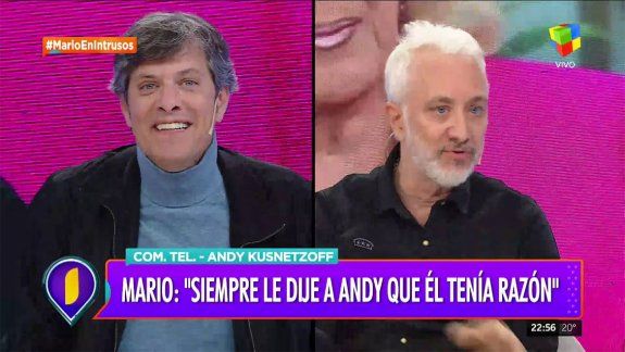 pergolini se reencontro con andy en intrusos y le mojo la oreja a tinelli