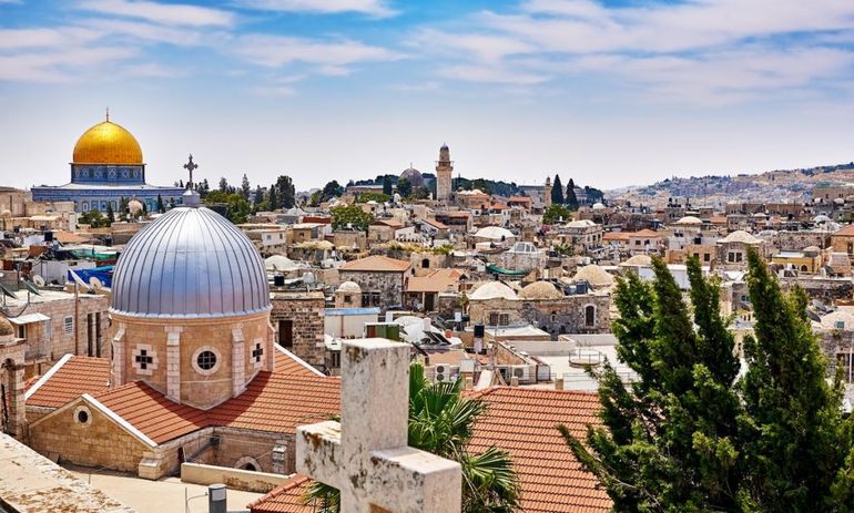 Una vista icónica de la ciudad de Jerusalén.