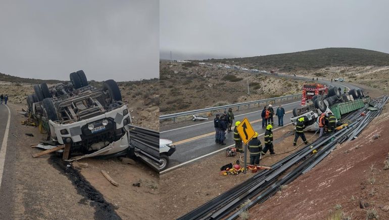 Fuerte vuelco de un camión en cercanías a Chos Malal