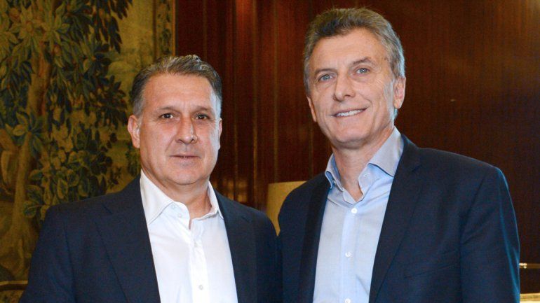 Mauricio Macri con Gerardo Tata Martino