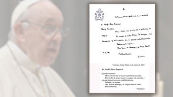 el mensaje del papa a perez esquivel: oro por tu restablecimiento