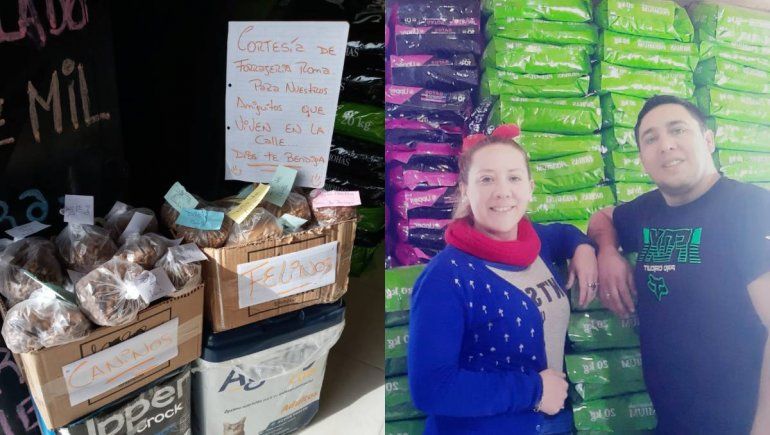 Comerciantes regalan alimento para los amiguitos de la calle