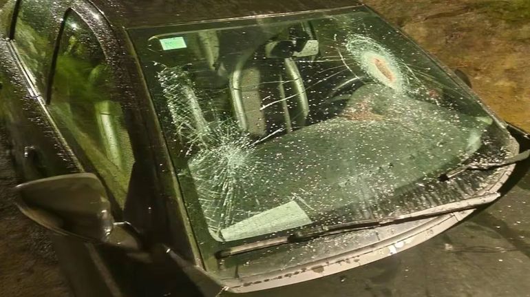 El hombre le tiró la cabeza a los automovilistas que circulaban por la ruta N-630. Foto: El Periódico.