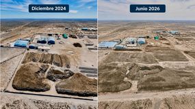 Comarsa, antes y después del inicio de la remediación en el Parque Industrial Neuquén. | LM Neuquen Comarsa, antes y después del inicio de la remediación en el Parque Industrial Neuquén.