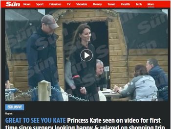 Una imagen del video de Kate Middleton y el principe Guillermo, difundido por The Sun.