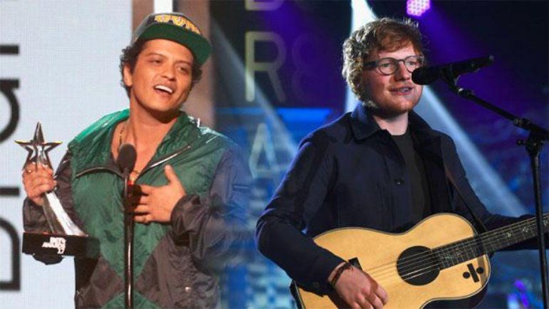 ¡Ed Sheeran le cantó el feliz cumpleaños a Bruno Mars!