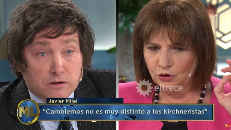 Milei a los gritos contra Bullrich en La noche de Mirtha