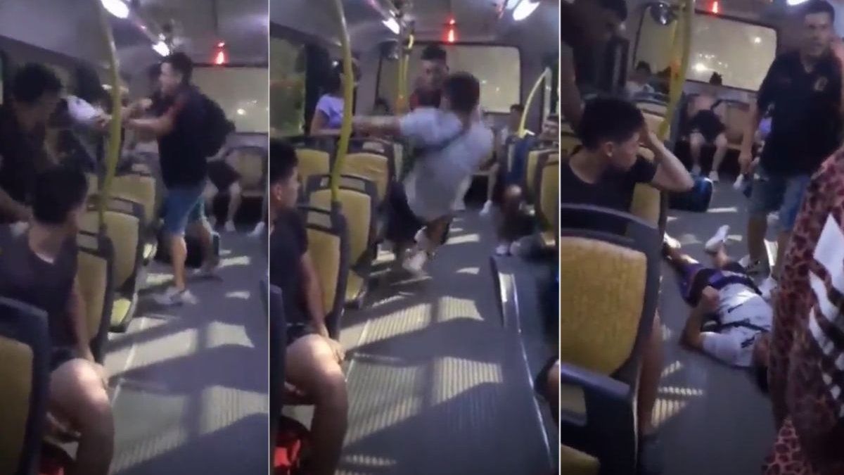 Video: manoseó a una nena en el colectivo y un pasajero lo noqueó