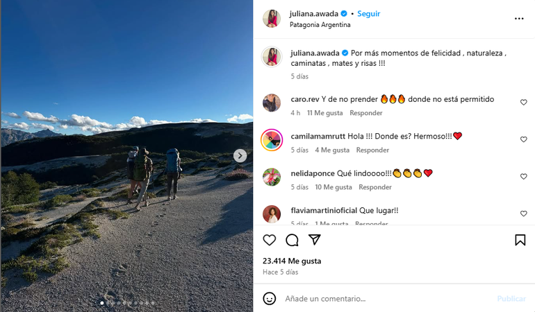 Publicación de Instagram de Juliana Awada. Publicación de Instagram de Juliana Awada.