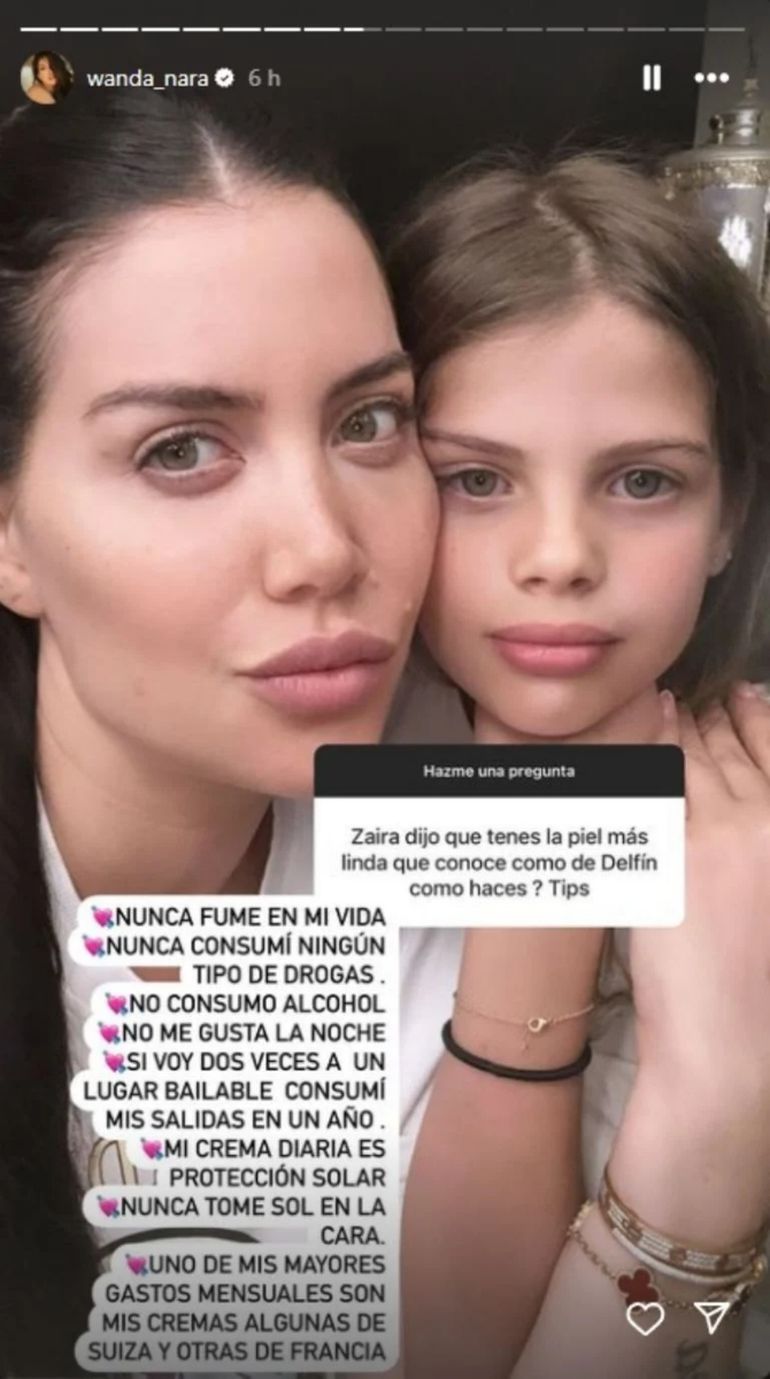 Los tips de Wanda Nara para cuidar la piel Los tips de Wanda Nara para cuidar la piel