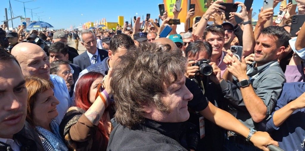 El presidente Javier Milei, como en su casa, en Expoagro que finalizó el fin de semana pasado.