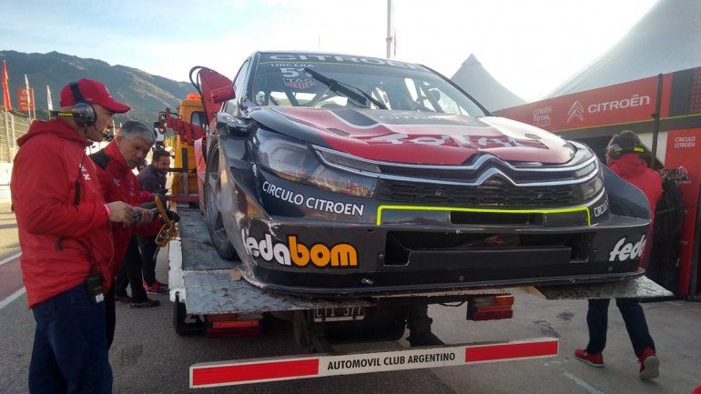 Urcera perdió el control y chocó contra un muro en las pruebas de tanques llenos