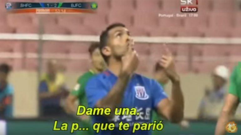 Tevez no se cansa de perder en China y le reclama a Dios