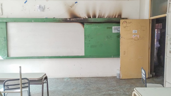 Así quedó una de las aulas del CPEM 23.