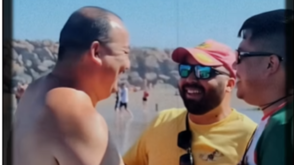 Un usuario utilizó IA para dar un final alternativo a la pelea en un balneario de Chubut.
