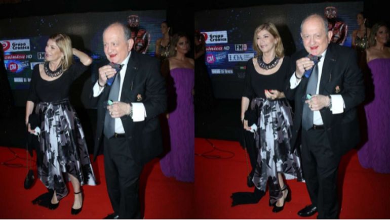 Tropezón y caída en la alfombra roja: Chiche Gelblung debió ser asistido