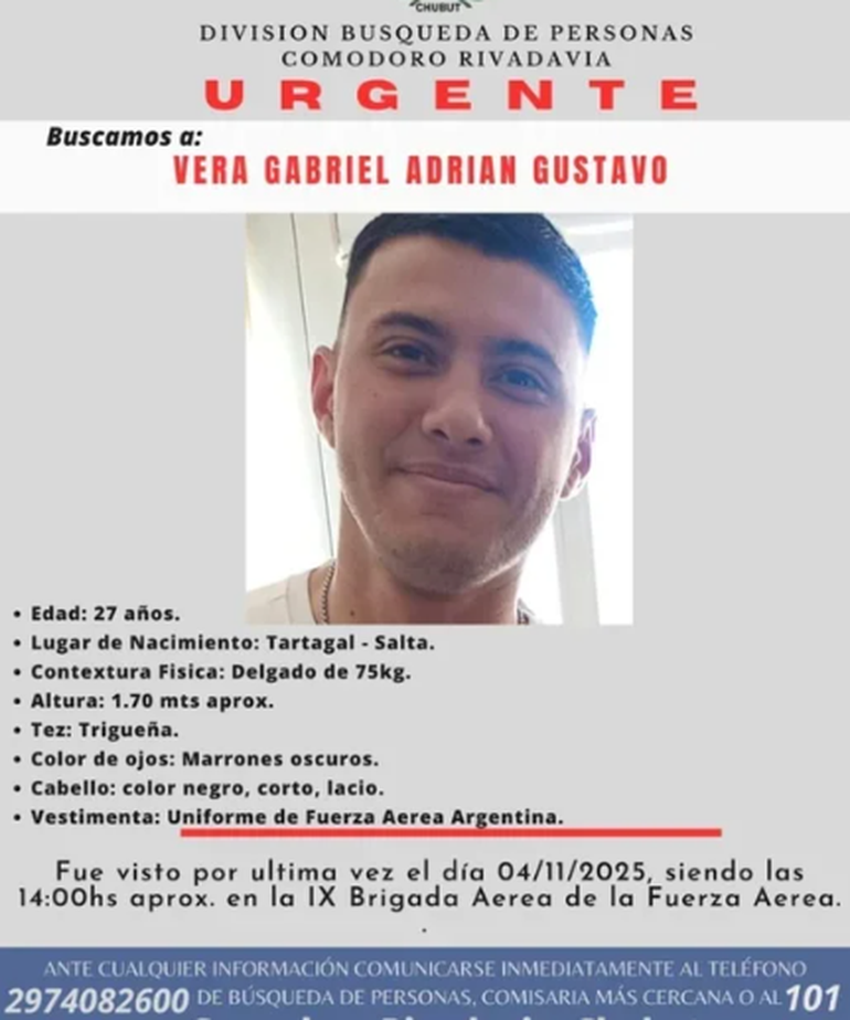 El pedido de colaboración a la comunidad de Comodoro Rivadavia para una búsqueda "urgente". El pedido de colaboración a la comunidad de Comodoro Rivadavia para una búsqueda "urgente".