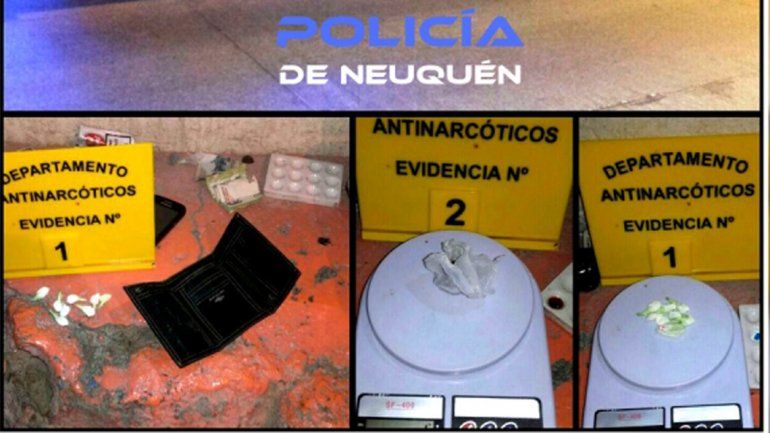 Los 8 envoltorios de droga fueron secuestrados por Antinarcóticos.