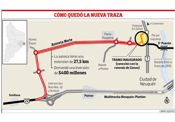 La Autovía Norte ya mejora  el tránsito de la Confluencia