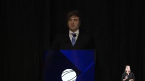 El presidente brindó un discurso en la apertura del evento de la Bolsa de Comercio. | LM Neuquen El presidente brindó un discurso en la apertura del evento de la Bolsa de Comercio.
