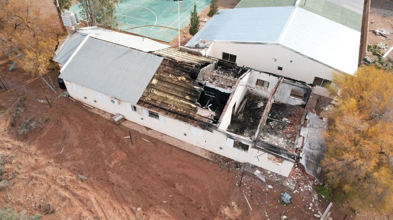 La explosión se registró en 2021 en la Escuela 144 de Aguada San Roque. | LM Neuquen La explosión se registró en 2021 en la Escuela 144 de Aguada San Roque.