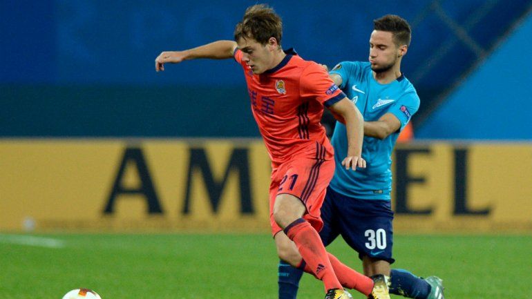 Con un gol argentino, Zenit ganó a la Real Sociedad por 3-1