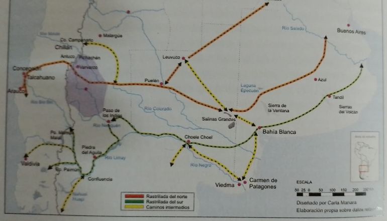 La reconstrucción de las rastrilladas realizada por Carla Manara en Contrarrevolución en las fronteras.