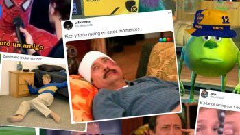 Francella y todo Racing sufren el papelón ante River. Francella y todo Racing sufren el papelón ante River.