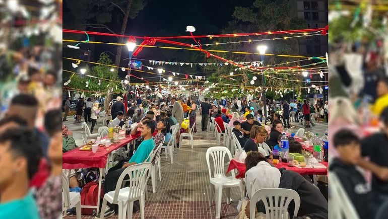 Una mesa navideña en plena Avenida Argentina para cientos de familias: así se vivió la emotiva iniciativa solidaria