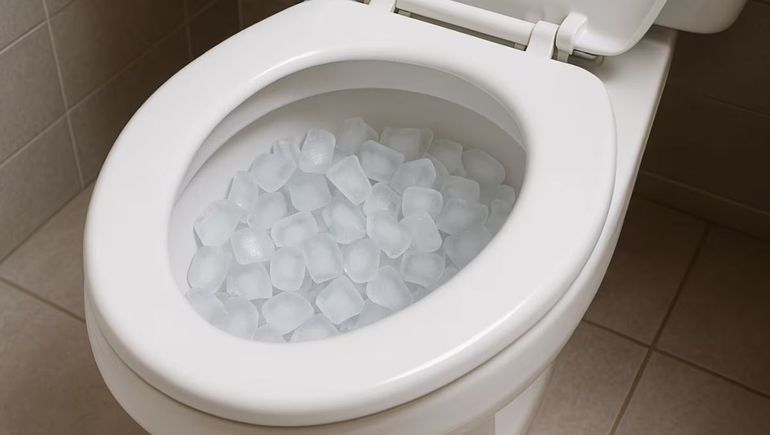 ¿Hielo en el inodoro? El truco viral para una limpieza fácil y sin esfuerzo