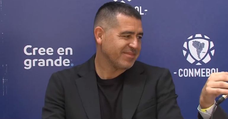 Juan Román Riquelme en la nota que dio este lunes.&nbsp;